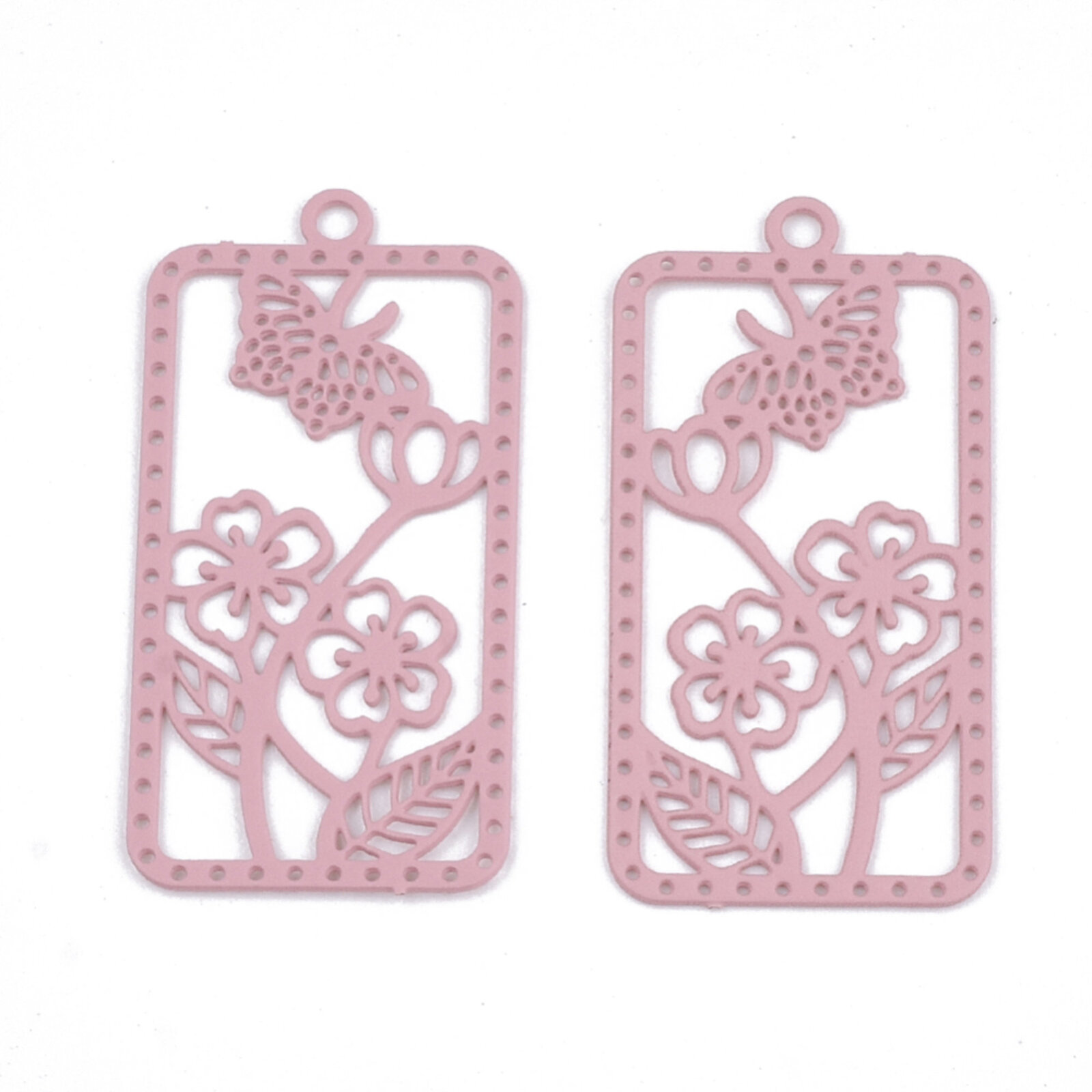 2 dijes pendientes de filigrana de 36 mm Secret Garden - Imagen 9 de 10
