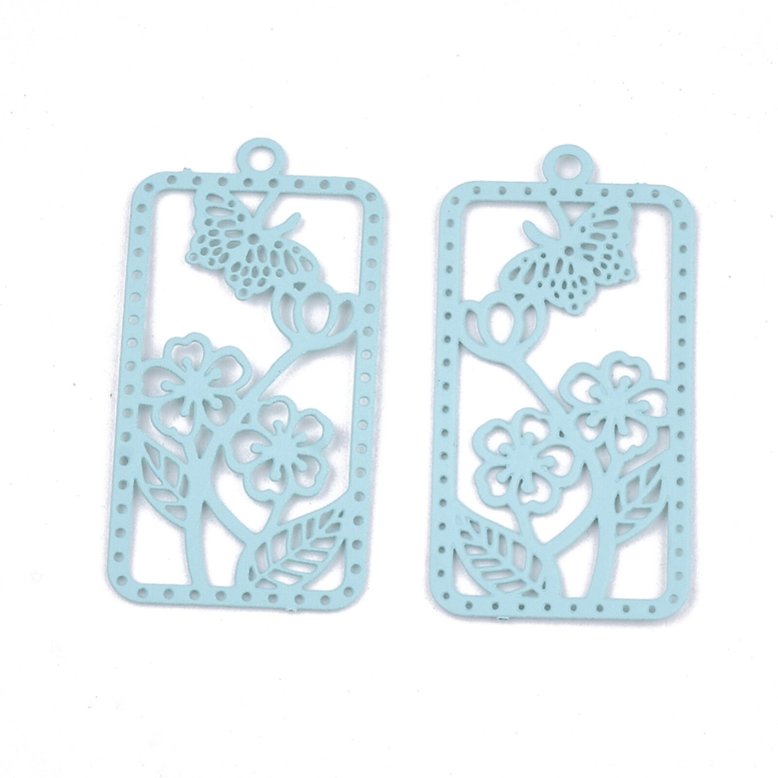 2 dijes pendientes de filigrana de 36 mm Secret Garden - Imagen 8 de 10