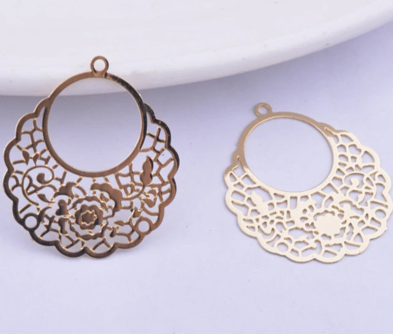 20mm Dainty - Filigree Earring Charms - Picture 5 of 10