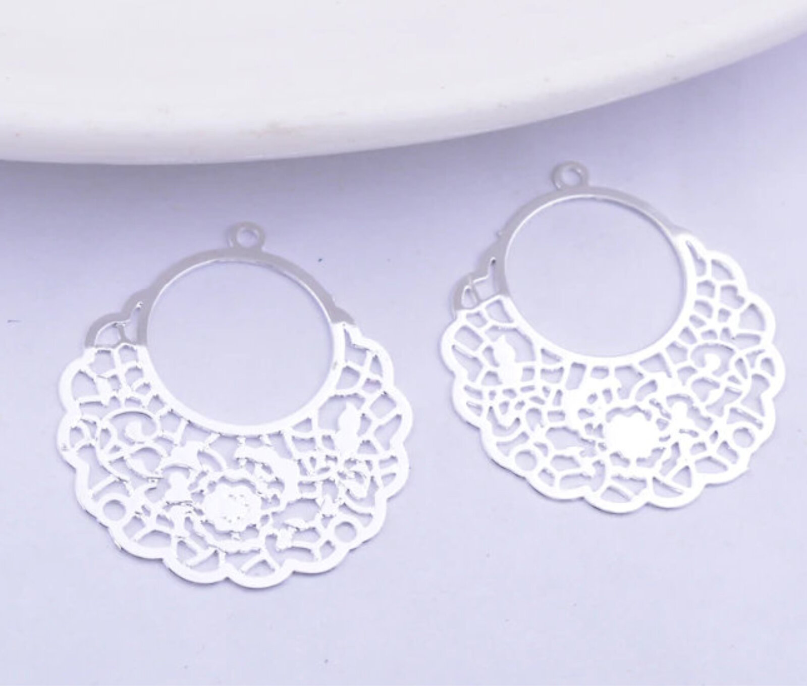 20mm Dainty - Filigree Earring Charms - Picture 8 of 10