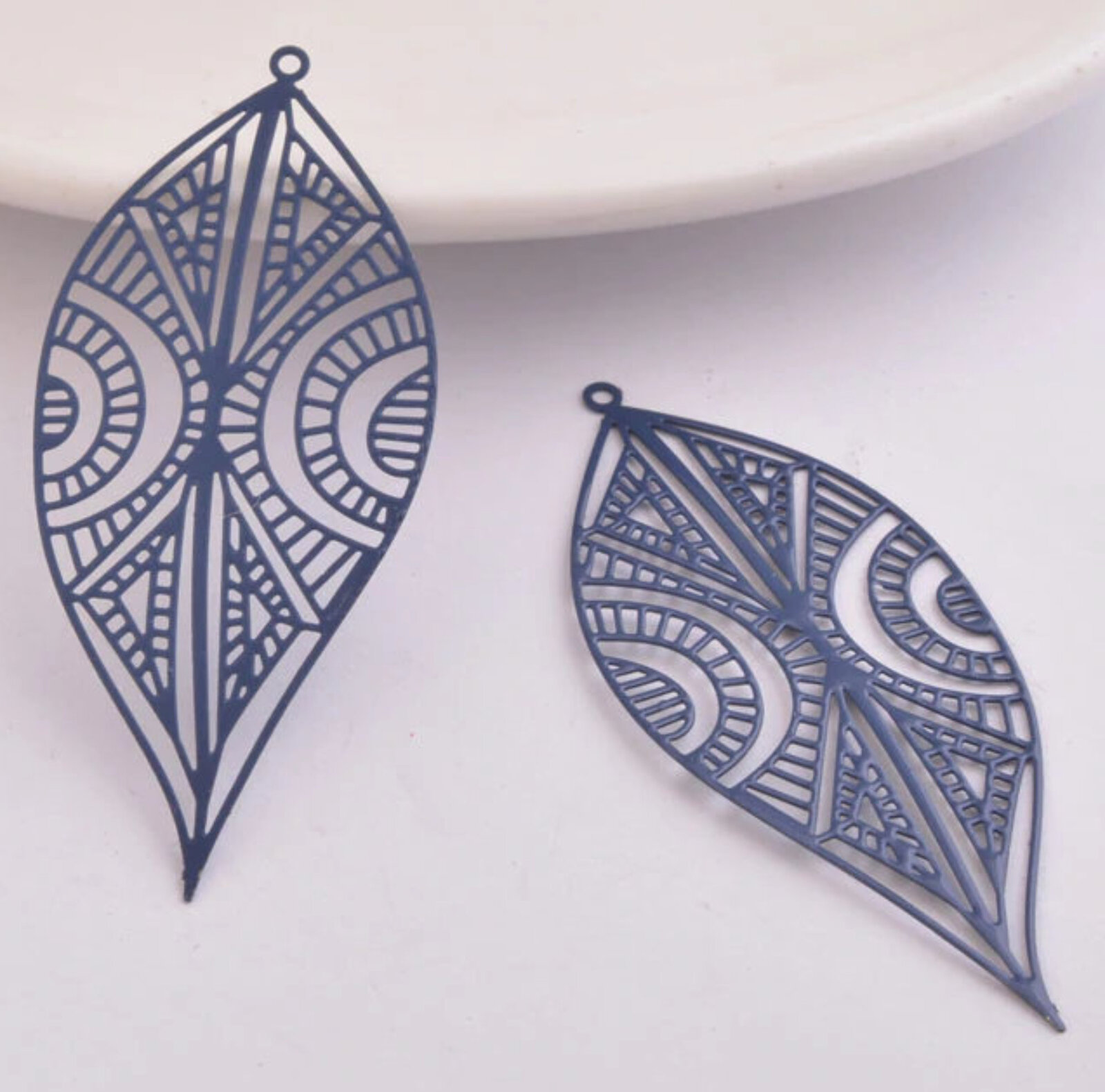2/10 x 32mm Hoja Étnica - Dijes de Pendiente de Filigrana - Imagen 10 de 16