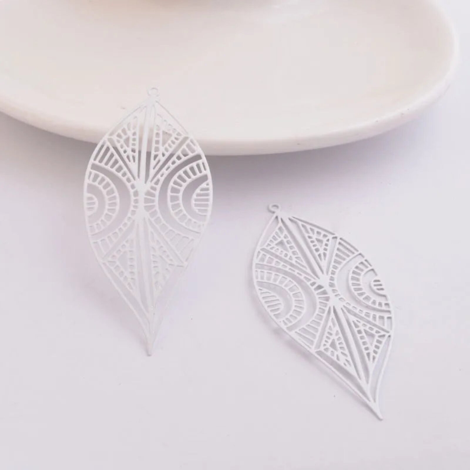 2/10 x 32mm Hoja Étnica - Dijes de Pendiente de Filigrana - Imagen 16 de 16