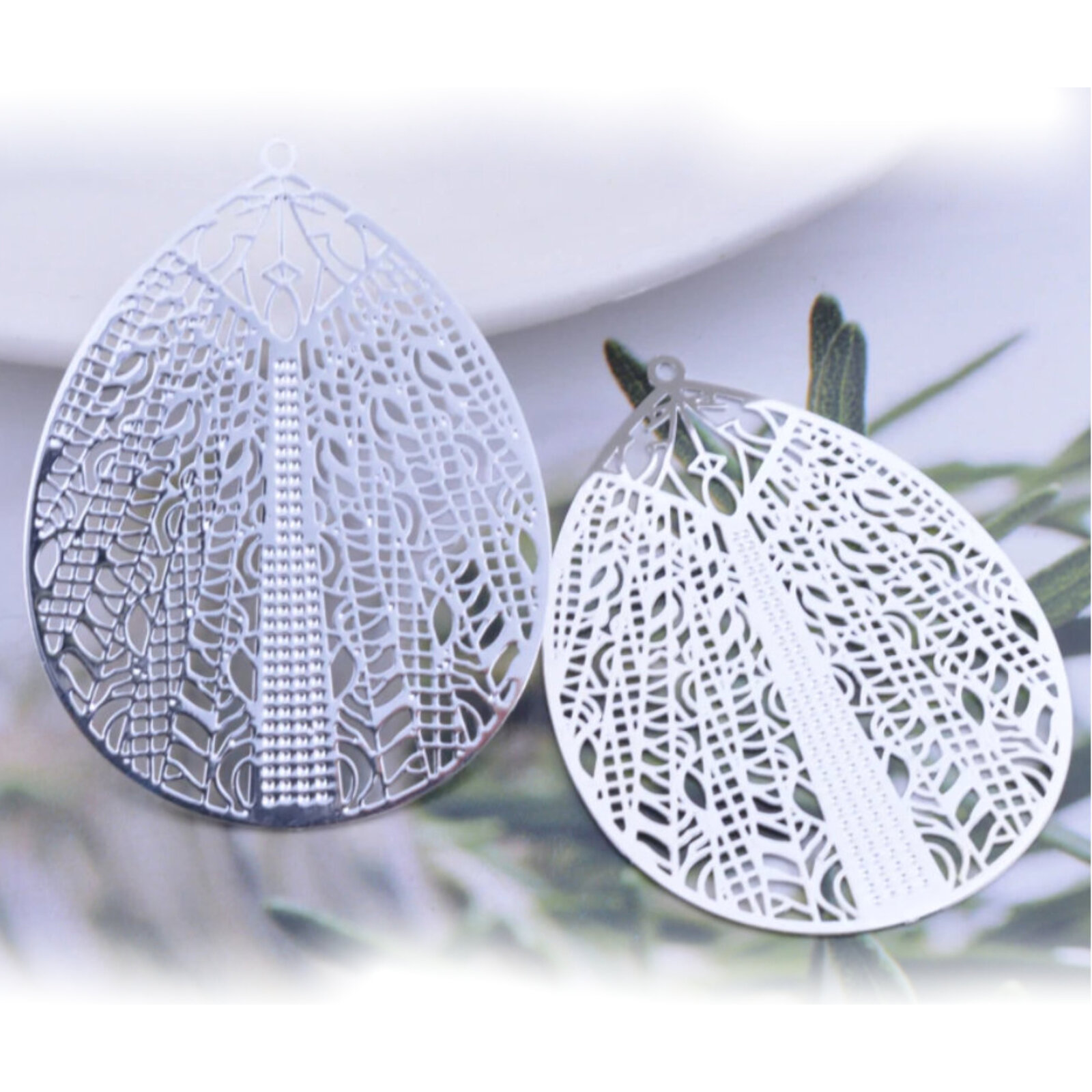 2 x 48mm Exquisite - Filigree Earring Charms - Bild 15 von 15