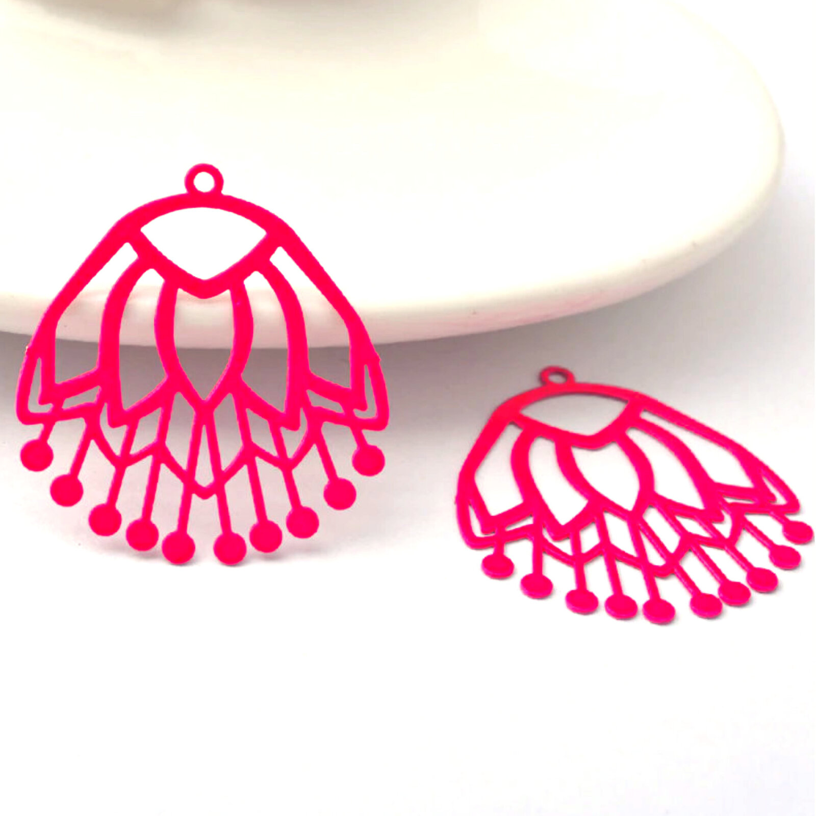 2 x 45 mm Fucsias - Pendientes de filigrana (Fuschia) - Imagen 10 de 14