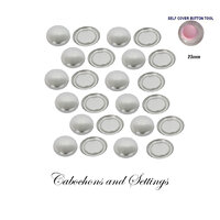 23mm Concave Flatback Buttons - Fabric Flat Backs