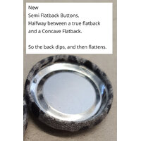 23mm Half Depth Flatback Buttons - Fabric Flat Backs