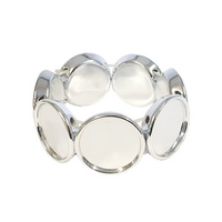 Button cover, imitation nickel-plated brass, 18mm round. Sold per