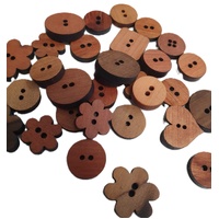 20 x Wooden Buttons - Tasmanian Timbers - Mixed Sizes & Shapes