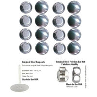 400 x 15mm True Flat Back Buttons & 8mm Surgical Steel Earring Studs - Refill