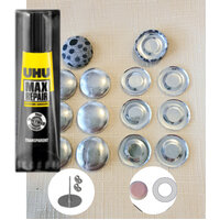 Kit to Make 50 Pairs of 19mm Button Earrings inc. Non Toxic Glue