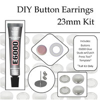 23mm Earring Kit Fabric Self Cover Button DIY KIT Stud Stainless Steel ( with variations )