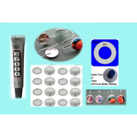 50 Self Cover Button Earring Kit 12mm Cabochon STST Bezel & Button Drop Earrings
