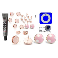 12mm Button Earring Kits - Rose Gold - Bezel Studs - Stainless Steel