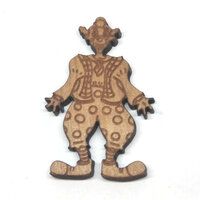 Tall Clown - Laser Cut Macrocarpa 25mm x 39mm with Brooch Back DIY Made in AUSTRALIA