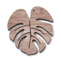 10 x Wooden Laser Cut 49mm Large Monstera Leaf