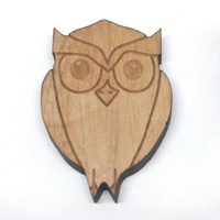 1 x Large Owl Tasmanian Timber Laser Cut Australian Native Creature Wooden Cabochons