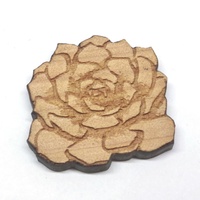 1 x Large Succulent Plant Cabochon Tasmanian Timber Laser Cut Australian Native Creature Wooden Cabochon