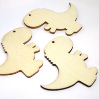 2 x Large Dino Pendant 67mm x 66mm Cabochons - Laser Cut Poplar Ply