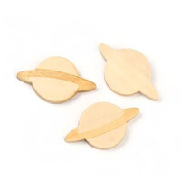 10 x Saturn Planet 25mm x 18mm Cabochons - Laser Cut Wood