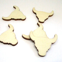 10 x Bull 30mm x 26mm Cabochons - Laser Cut Poplar Ply