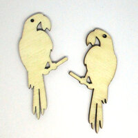 10 x Parrot 66mm x 45mm Cabochons - Laser Cut Poplar Ply
