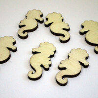 10 x Seahorse 30mm x 15mm Cabochons - Laser Cut Poplar Ply