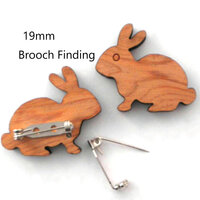 Large Rabbit - Laser Cut Macrocarpa 39mm x 33mm with Brooch Back DIY Made in AUSTRALIA