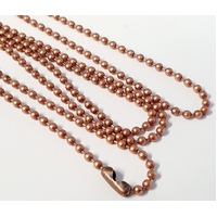 1 x 75cm 2.4mm Ball Chain - Rose Gold