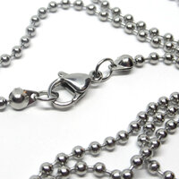 2.4mm Stainless Steel Ball Chain with Parrot Clasp - 50cm, 75cm