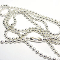 2.4mm Shiny Silver Ball Chain - 60cm, 75cm, 100cm