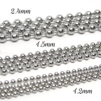 1.5mm Stainless Steel Ball Chains - 60cm, 80cm