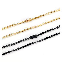 Ball Chain 75cm - Black or Gold - 1.2mm