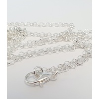 75cm Cable Chain - Shiny Silver - 2mm Circle Links
