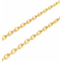 18K Gold Plated Cable Chain, Links 1.5mm x 2.5mm  Length 75cm 