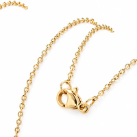 18K Gold Plated Cable Chain Necklace 50cm, 1.5mm 304 Stainless Steel Base Lobster Clasp, Jewellery Making