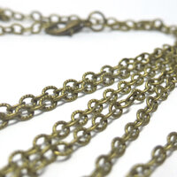 2mm x 3mm Textured Cable Chain - Antique Bronze - Various Lengths