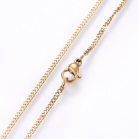 Fine Gold Curb Chain Necklaces: Lobster Clasps, 45cm, 1.5x0.4mm Links Stainless Steel