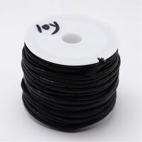 9.1m of Black Waxed Cotton Cord 1.7mm Braiding Cord - Necklace, Macrame or Chinese Knotting etc.