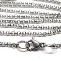 Stainless Steel Rolo Necklace Chain - Non Tarnish 