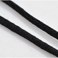 10m of Black Rattail - Macrame Satin Cord 2mm Braiding Cord