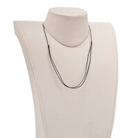 Necklace Cord: 10 x Black Knotted Waxed Cotton Cord Necklace Adjustable 37~74cm