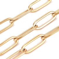 Necklace: 12mm Link - 45cm 18k Gold Plated - Paper Clip Chain - Stainless Steel Base - Paperclip