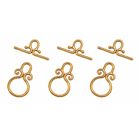 18k Gold Toggle Clasps Elegant - 3 Sets