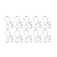 Hook and Loop Clasps - 20mm Platinum Silver 