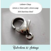 20 x Stainless Steel Lobster Claw Parrot Clasps - Natural Stainless Steel Colour - Non Tarnish