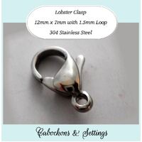 20 x Stainless Steel Lobster Claw Parrot Clasps - Natural Stainless Steel Colour