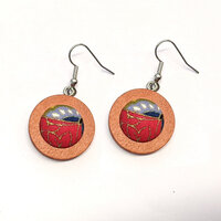 15mm Button Earring Wooden Bezel Drop Kits - DIY CLASS KITS
