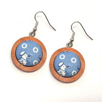 19mm Button Earring Wooden Bezel Drop Kits - DIY CLASS KITS