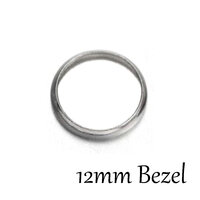 12mm Inner Round Brass Base Cabochon Cups Platinum Tone - AUSTRALIA