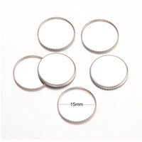 15mm Inner Round Surgical Steel Cabochon Cups Platinum Tone - AUSTRALIAN Seller